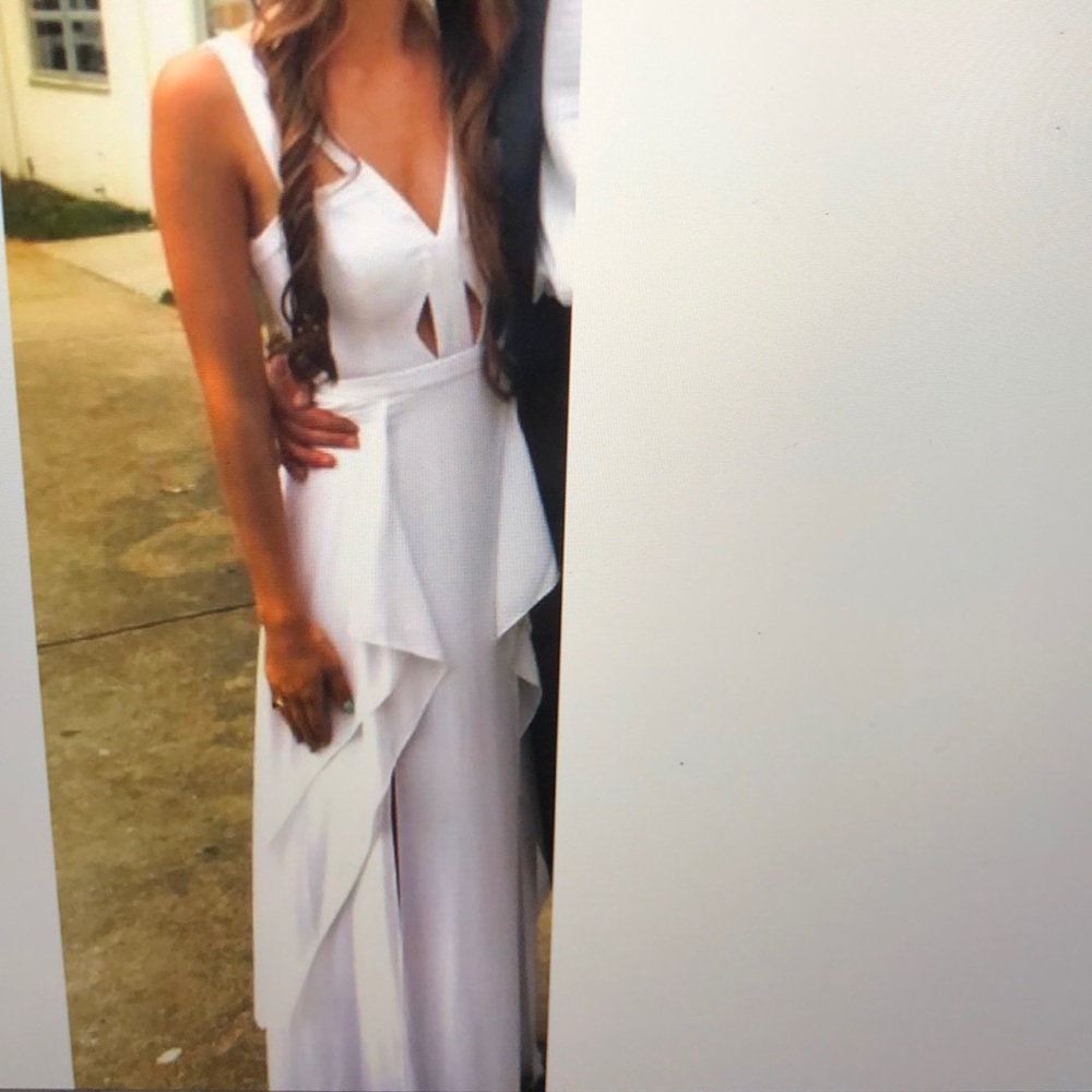 BCBG white formal dress